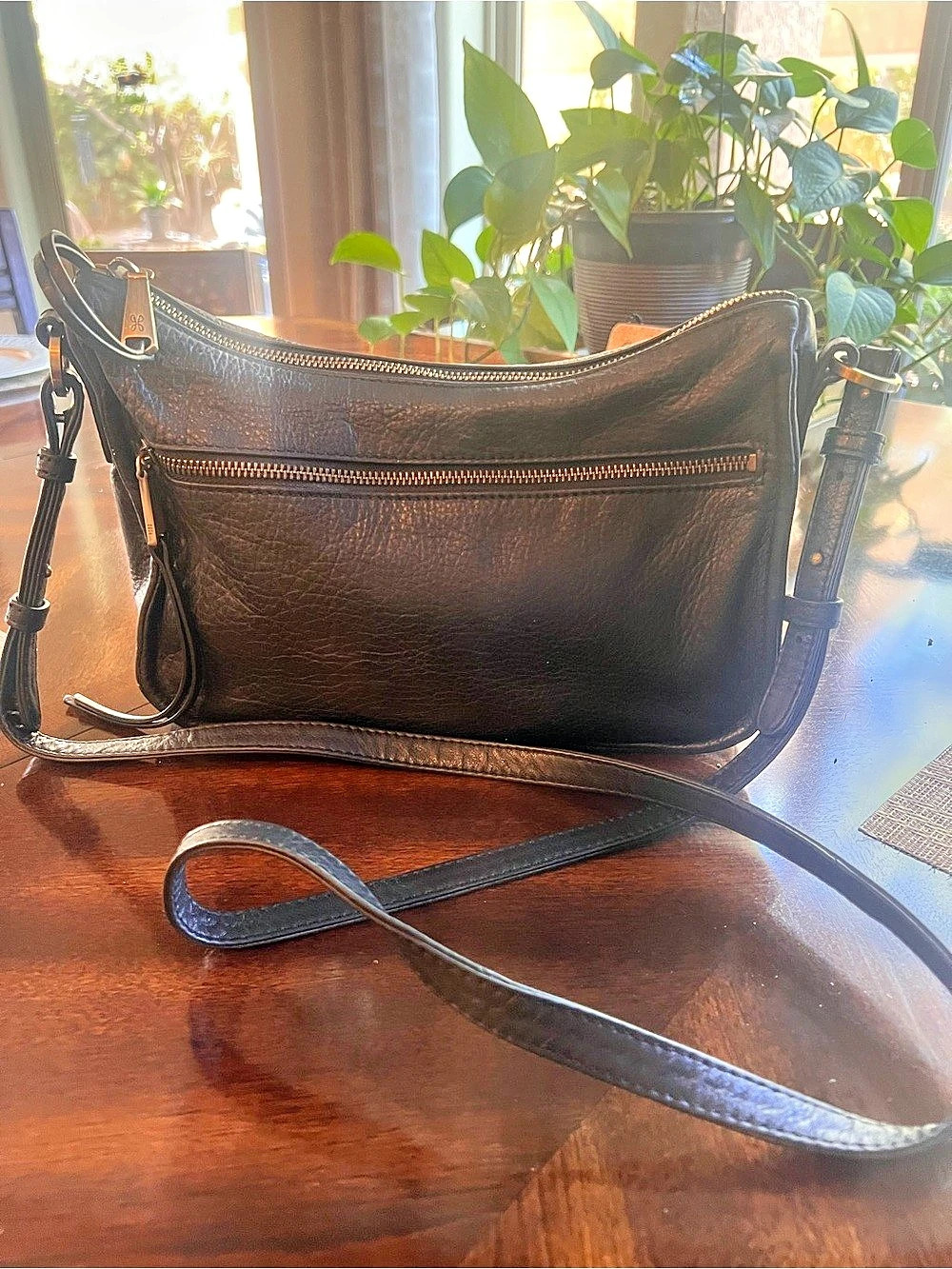 HOBO Black Leather Crossbody Bag